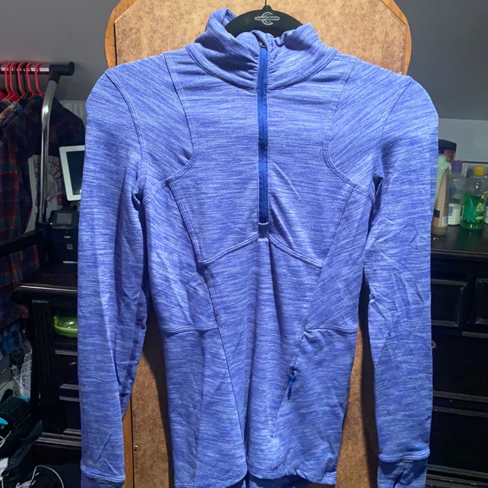 Lululemon 3/4 zip pullover - size 4, marble blue